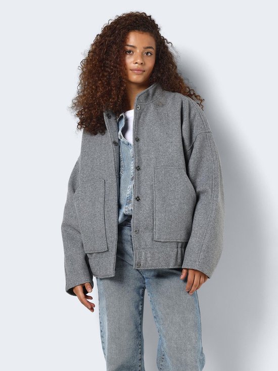 Noisy may Veste Nmhalston L/s Bomber Jacket Wvn Noo 27029328 Gris Clair Mélange Femme Taille - M