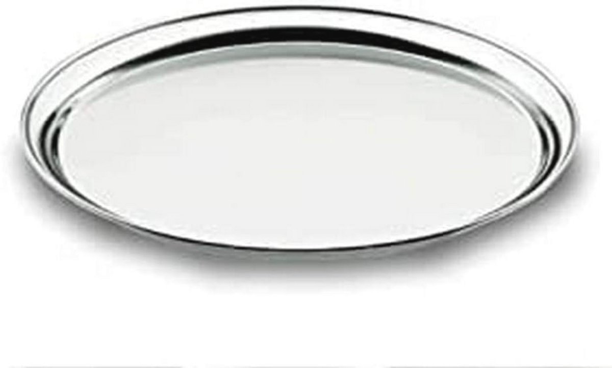 Rond Serveertablet van Roestvrij Staal - 40 cm, Vaatwasserbestendig, Zilver