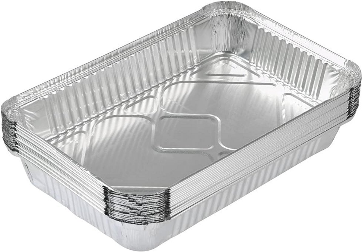 25 stuks aluminium lekschalen - hittebestendige rechthoekige voedselcontainers