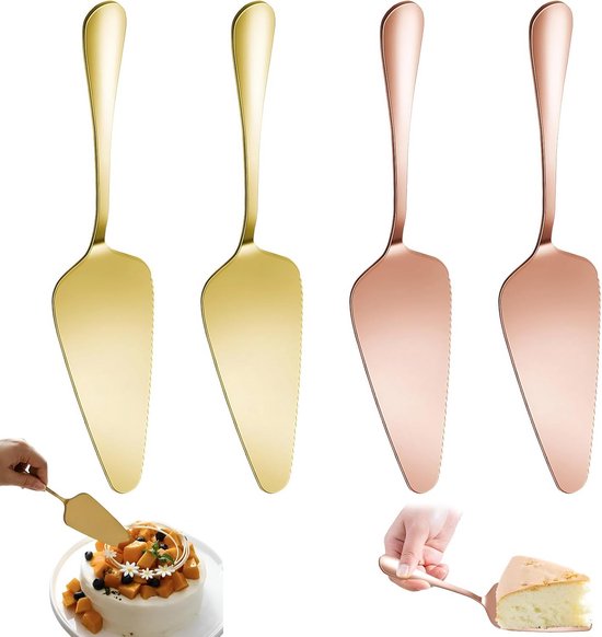 6 Stukken roestvrijstalen taartschop met gekartelde randen, pizzaserver voor keuken, restaurants, taartschep, bruiloft, getande koekjesschep