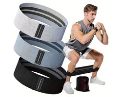 Weerstandsbanden voor training - Stoffen oefenbanden voor benen en billen - Trainingsbanden voor vrouwen en mannen - Booty Band voor yoga, pilates en thuistraining (startersset)