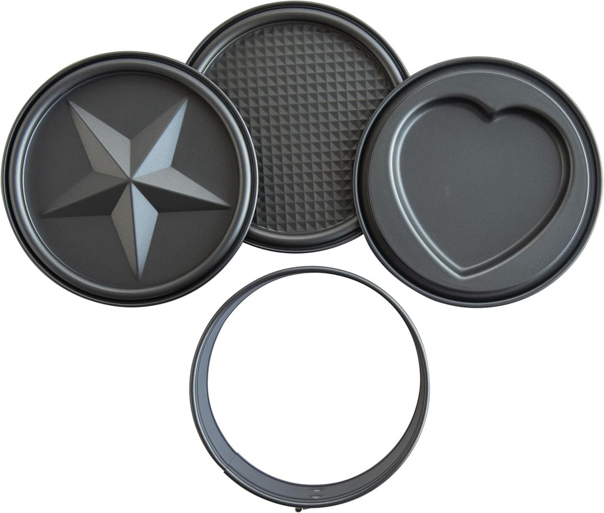 Decoratieve Springvorm Set 3-Delig (Rond, Hart, Ster) - 18 cm