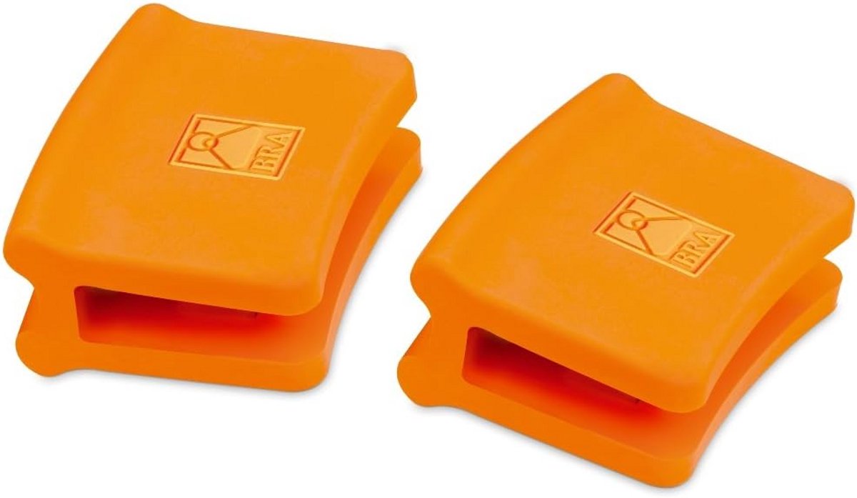 Set van 2 Hittebestendige Siliconen Handvatten voor Paellapannen (32-40 cm), Oranje