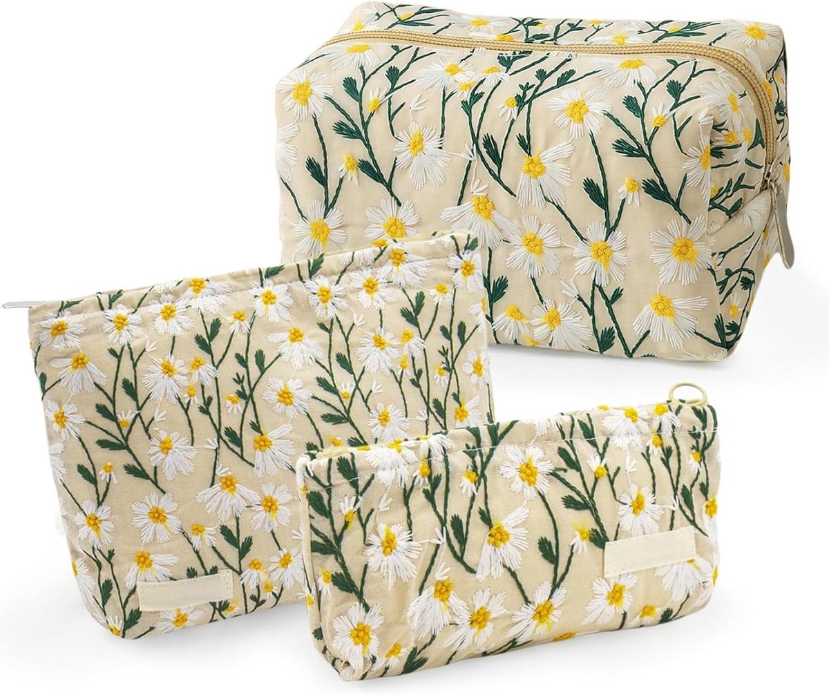 Allecta - 3-delige cosmetica tas voor dames - Make-up organizer voor dames en meisjes - Toilettas voor portemonnee en reis
