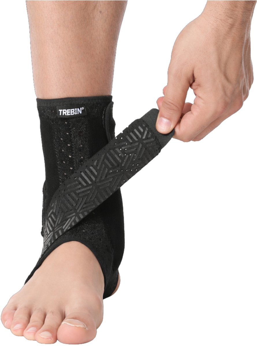 Trebin Enkelbrace - Enkel Bandage - Voet Brace - Enkel Brace - Enkelsteun - Enkelondersteuning - Dames - Heren - Zwart - Links - Maat L