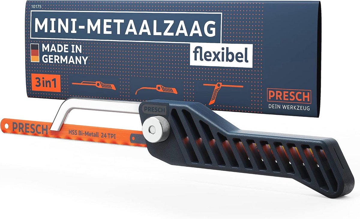 Mini Hacksaw 300mm - Flexibele 3 in 1 Zaag voor Metaal - Verstelbare Mini Metaalzaag