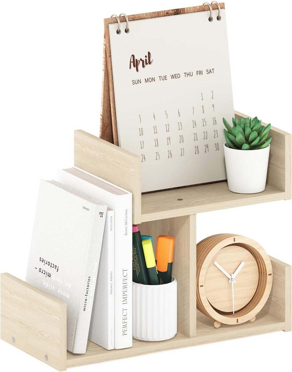 Desktop Opberg Organizer met 3 Compartimenten van Engineered Wood in Bauhaus Eiken