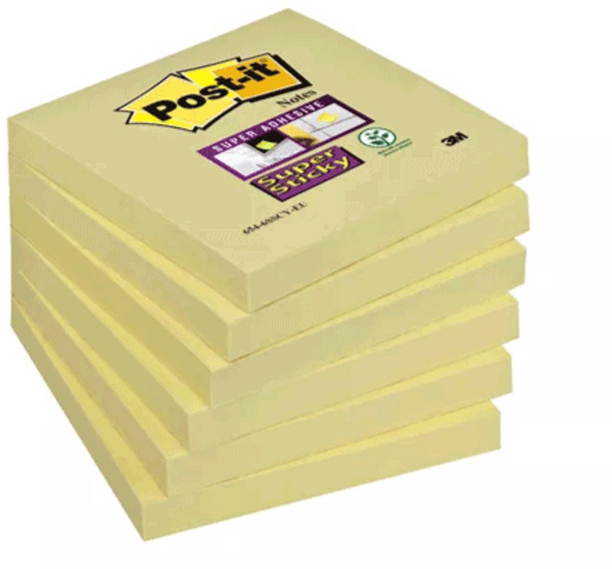 6 Post-It blokjes geel 76*76mm 90vel
