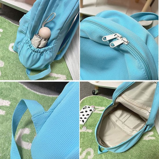 HORHEAR Rucksack Kawaii mit niedlichen Pin Zubehör, Kawaii Plüsch Spielzeug Tier Pin und Cartoon Karte, Kawaii Backpack, Schulrucksack
