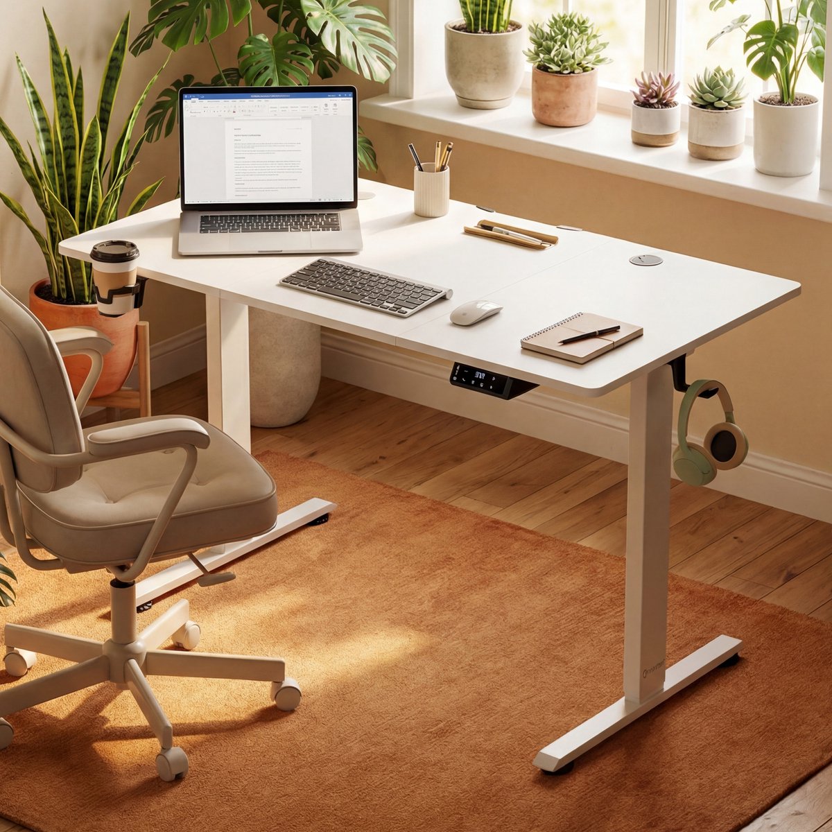 Casaria Elektrisch Zit-Sta Bureau 160x75cm - Wireless Charger thumbnail 2