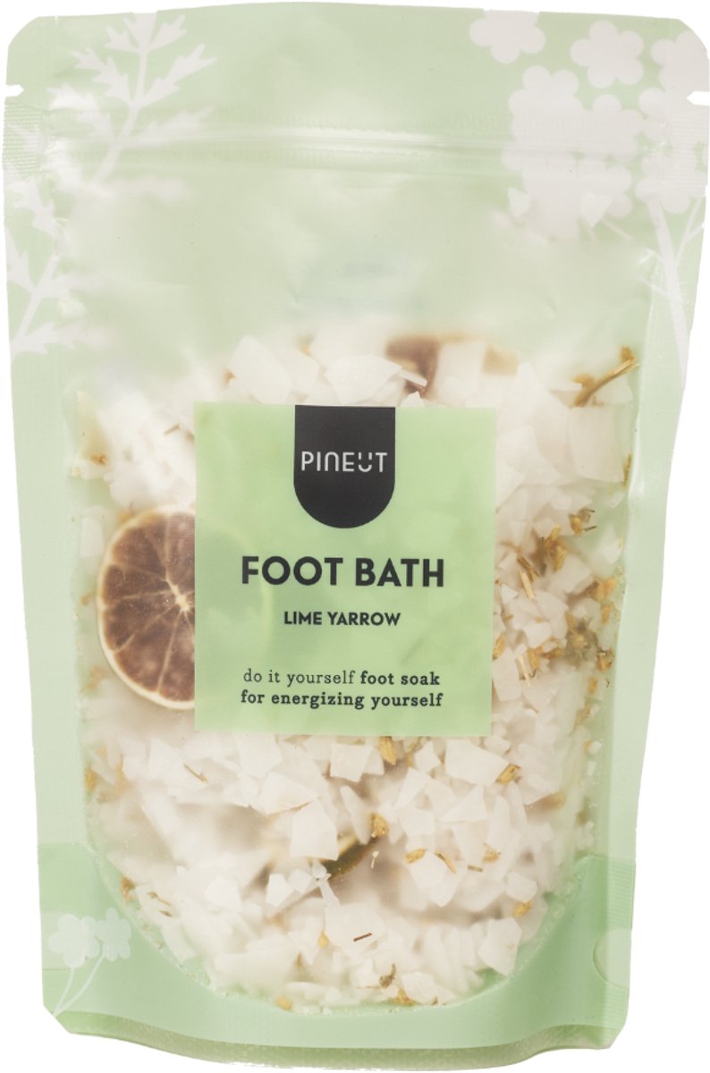 Pineut ® Foot Bath Lime & Yarrow - Pouchbag - Maak je eigen voetenbad - Kruiden voor in je voetenbad - Refill - DIY Cadeau - Cadeau voor haar - Verwen Cadeau - Ontspannen Genieten