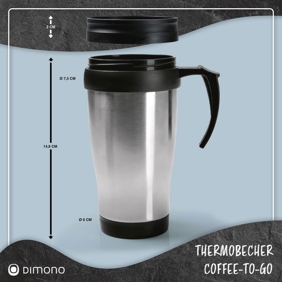RVS Thermomok 400ml - Isolerende Koffiemok - Lekvrije Drinkbeker voor Onderweg — afbeelding 2