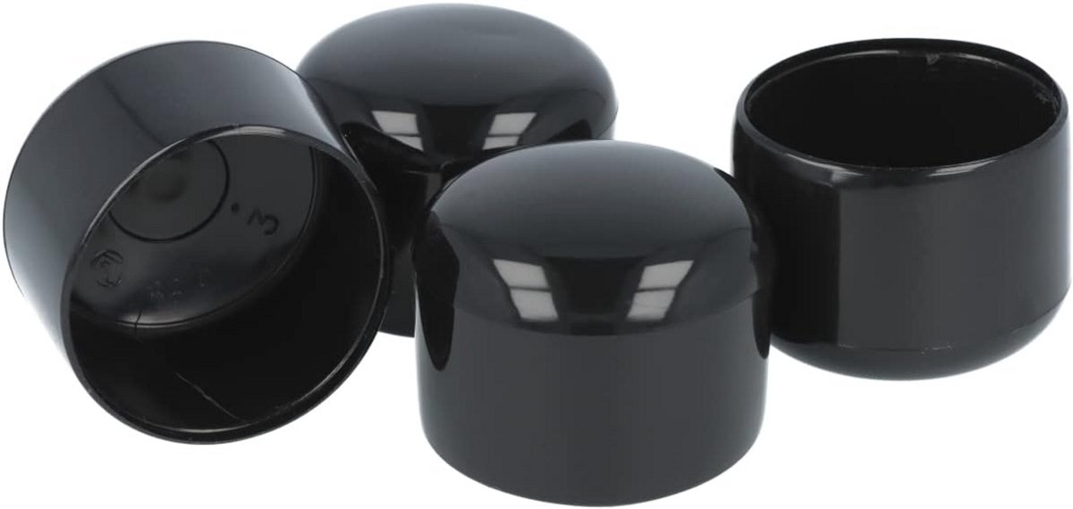 Voetkappen voor ronde buizen - 4 stuks | Meubelglijders zwart 36 mm