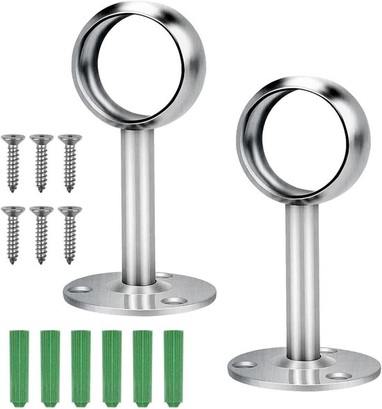 Kastpole Sockets - U-vormige Riemsteun Beugels Voor Kledingstang Roestvrij Staal 4 Stuks Kastpole Sockets - U-vormige Riemsteun Beugels Voor Kledingstang Roestvrij Staal 4 Stuks