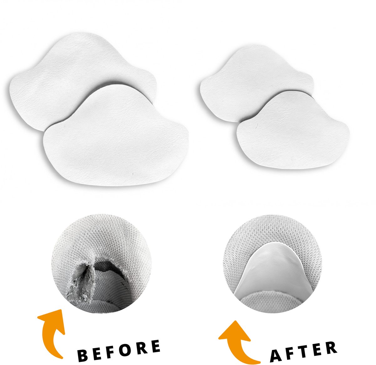 SODRAI Hak Reparatie Schoen (4 stuks) - Hielzooltjes - Inlegzool - Hakbeschermers - Wit