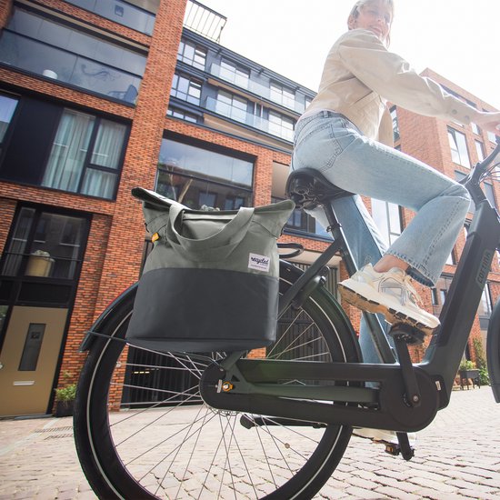 Gerecyclede shopper fietstas Urban Proof 20 liter - groen/grijs van Urban Proof — afbeelding 2
