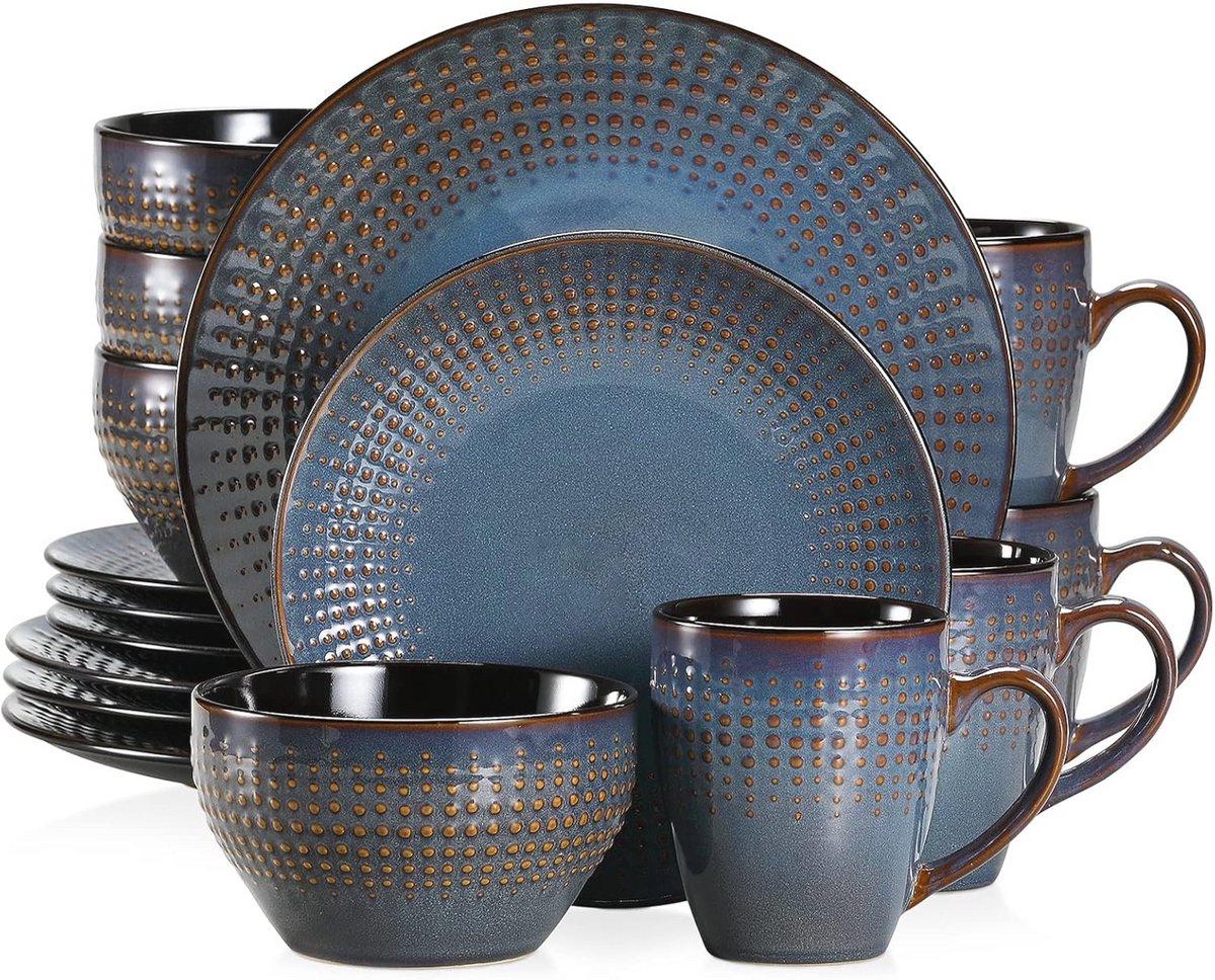 16-delig Keramisch Eetservies voor 4 Personen - Modern en Handgemaakt