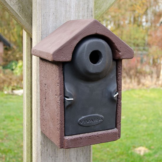 CJ Wildlife Nestkast - Aanbevolen door de Vogelbescherming Nederland - Bilbao - 32mm - Nestkastje voor o.a. Koolmees, Boomklevers & Mussen - Woodstone Vogelhuisje - FSC-gecertificeerd - Bruin