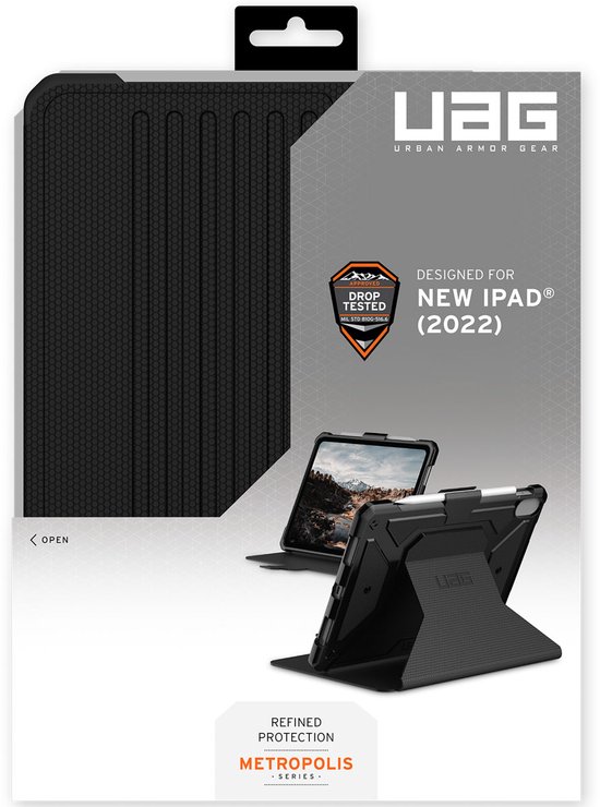 Urban Armor Gear Metropolis, Folio, Apple, iPad 10.9" (10th Gen, 2022), 27,7 cm (10.9"), 308 g