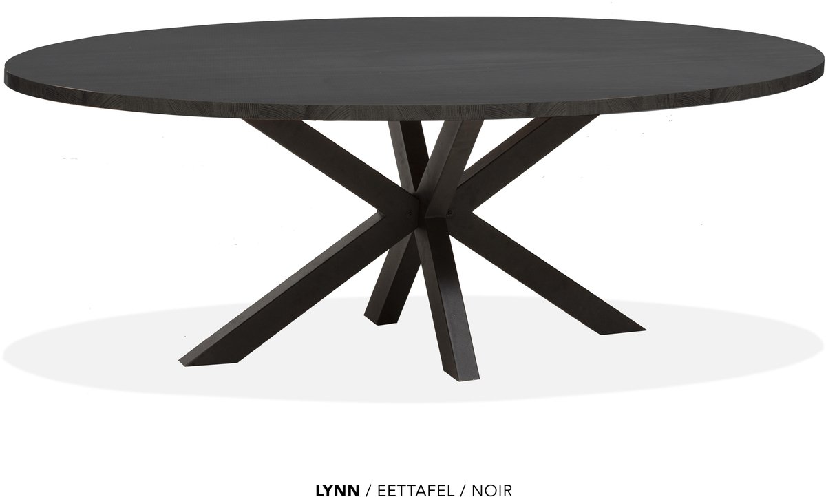 Maxfurn Lynn - Ovale eettafel Lynn | Zeer krasvast | Kleur: Noir | Afm. 250x128cm