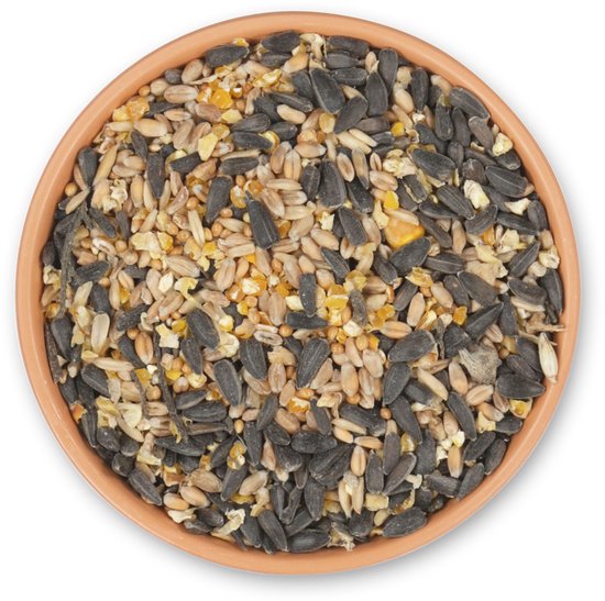 CJ Wildlife 2.5kg Green+ Puur Biologisch Strooivoer met Zwarte Zonnebloempitten - Zonnepitten voor Vogels - Vogelvoer voor Buitenvogels - 100% Biologisch Tuinvogelvoer