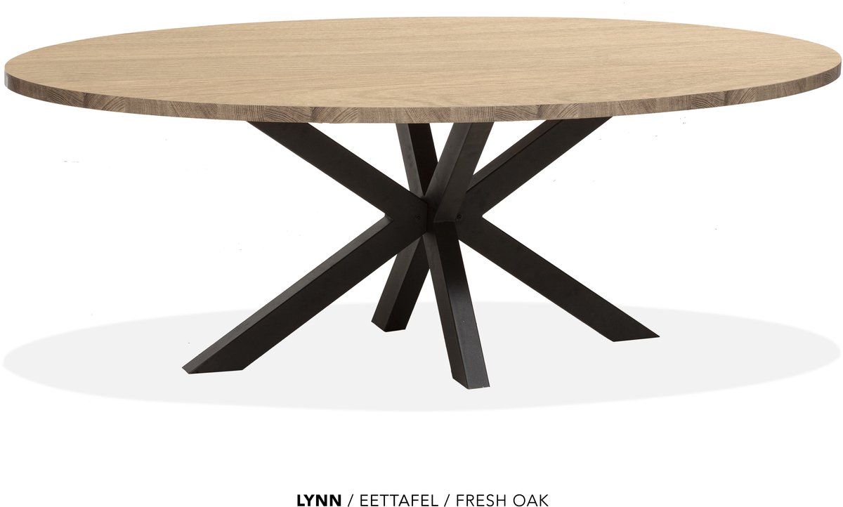 Maxfurn Lynn - Ovale eettafel Lynn | Zeer krasvast | Kleur: Fresh Oak | Afm. 200x102cm Natuurlijk eiken