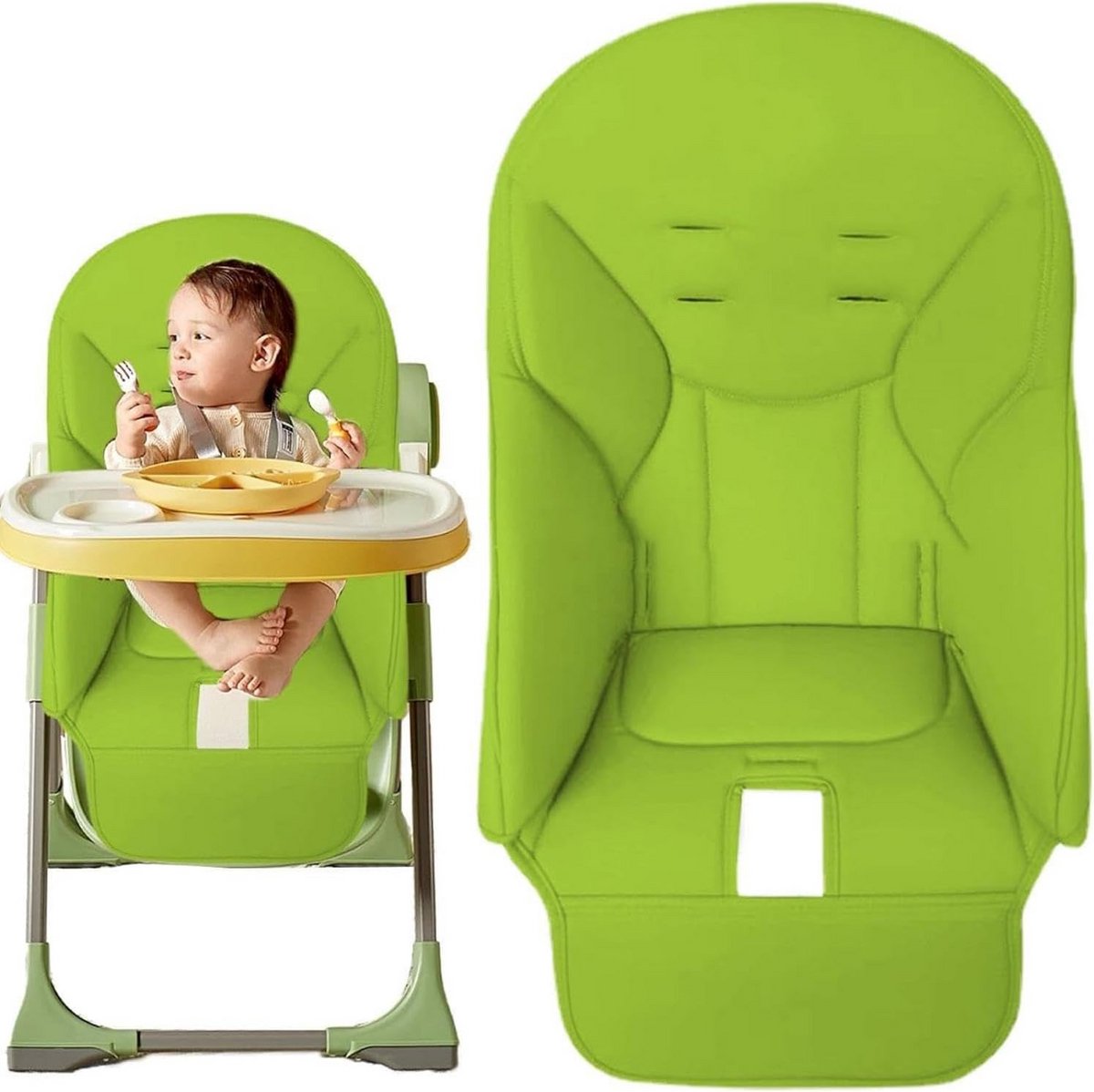 Hoes Kinderstoel - Kussen Stoel - Bescherming Stoel - Eenvoudig te Reinigen - 39 x 26 x 163 cm - Groen