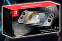 Doos van Nintendo Switch Lite, Dialga & Palkia Edition, met de console in grijs en Pokémon-illustraties.