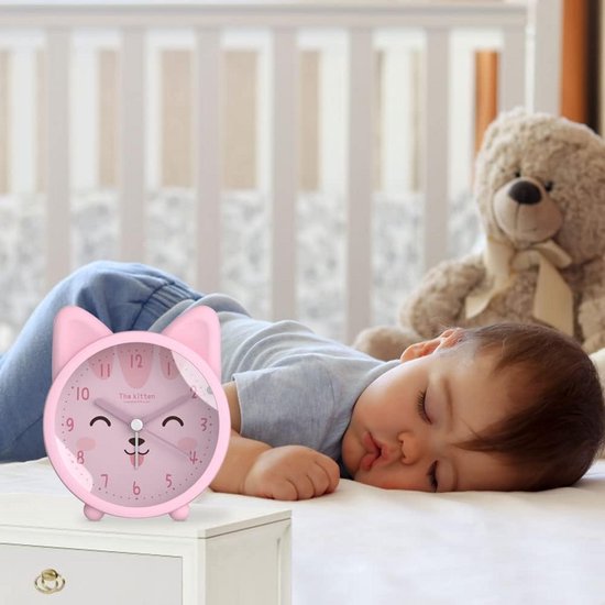 Stille kindernachtklok met dierendesign en nachtlampje van Merkloos — afbeelding 2