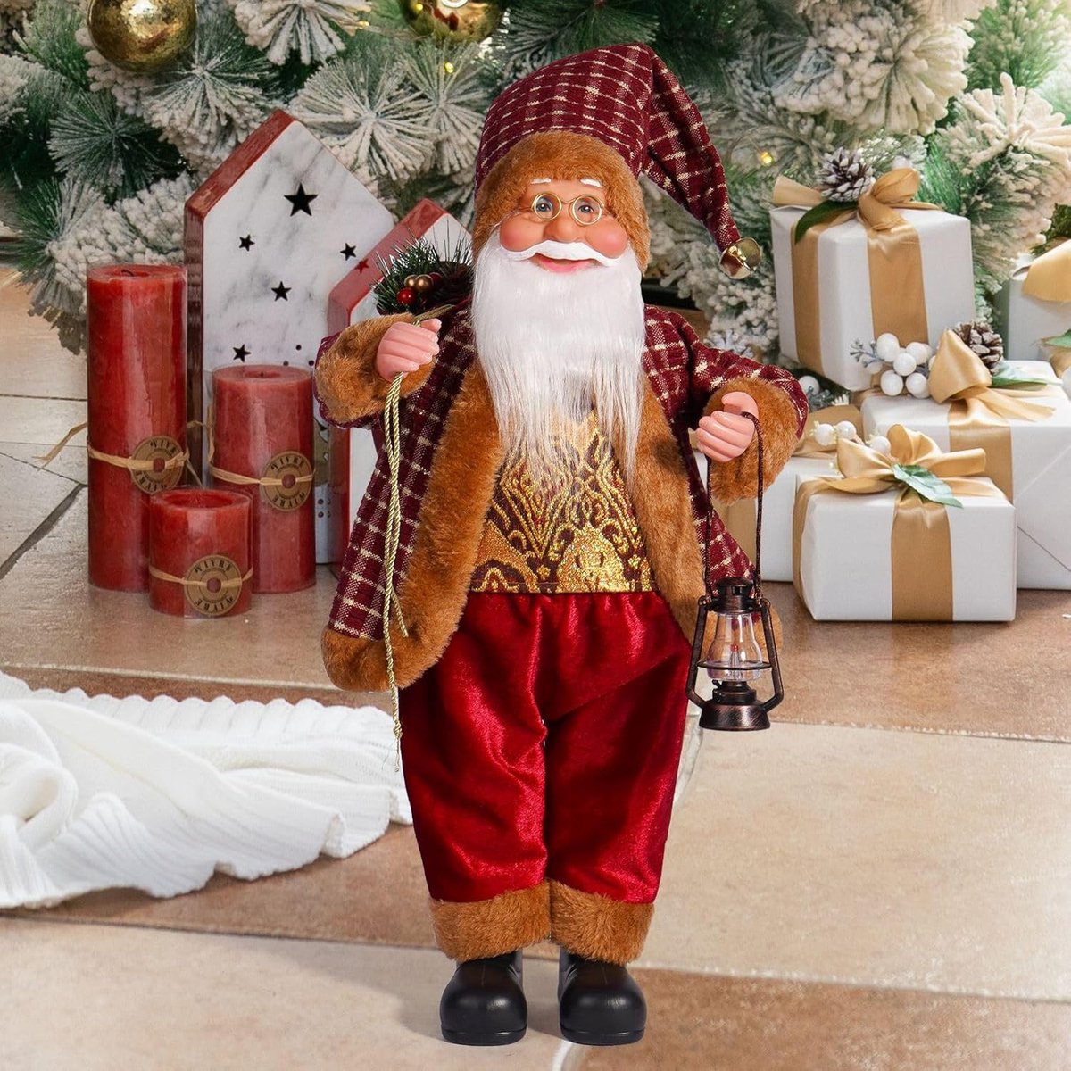 Staande Kerstmanfiguur - Kerstdecoratie - Kerstfiguren voor Binnen – foto 2