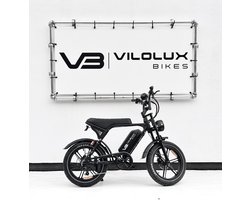 Vilolux Fatbike electrisch Ultra - Legaal - Rijklaar - Niet opvoerbare fatbikes - 2 Jaar garantie - Hydraulische remmen - Alarm - Groot LCD Display - NFC vergrendeling - Zwart - City banden