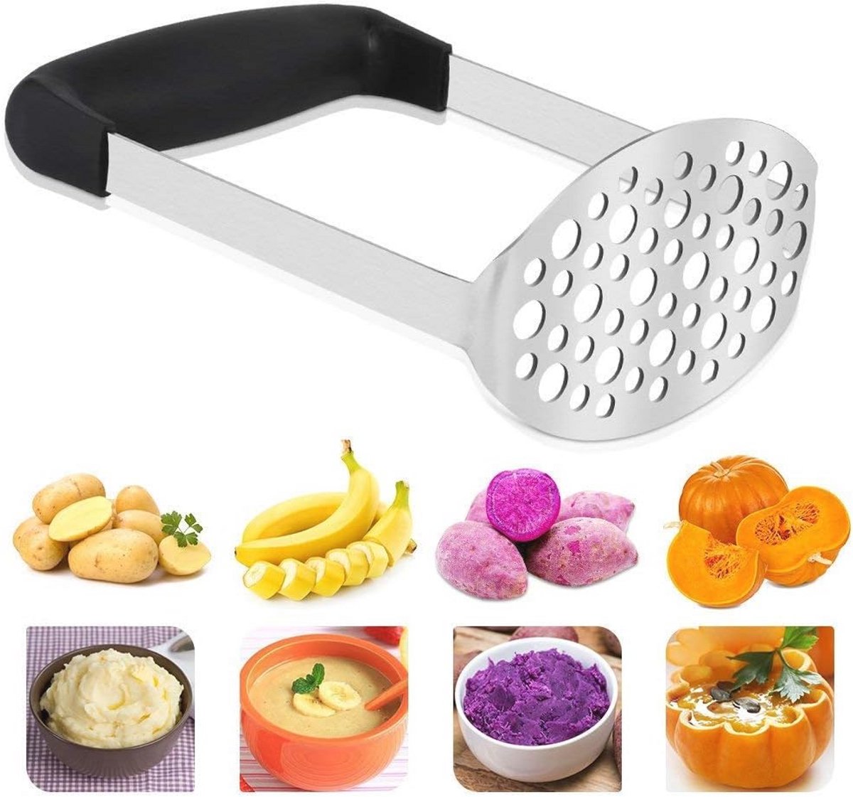 Roestvrijstalen Aardappelstamper voor Romige Aardappelpuree en Groenten
