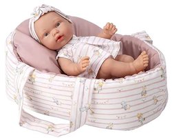 MuÑecas Arias Elegance Pillines Babypop Met Reiswieg Tas En Vinyl Lichaam 26 Cm Roze Kinderen