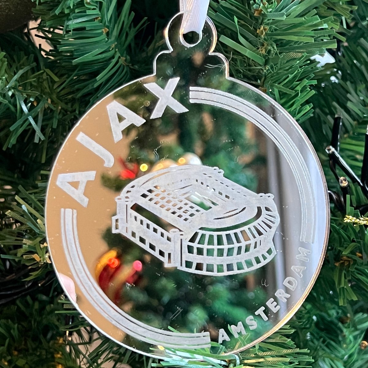 Kersthanger | Kerstbal | Voetbal | Ajax | Amsterdam | Arena | Zilver