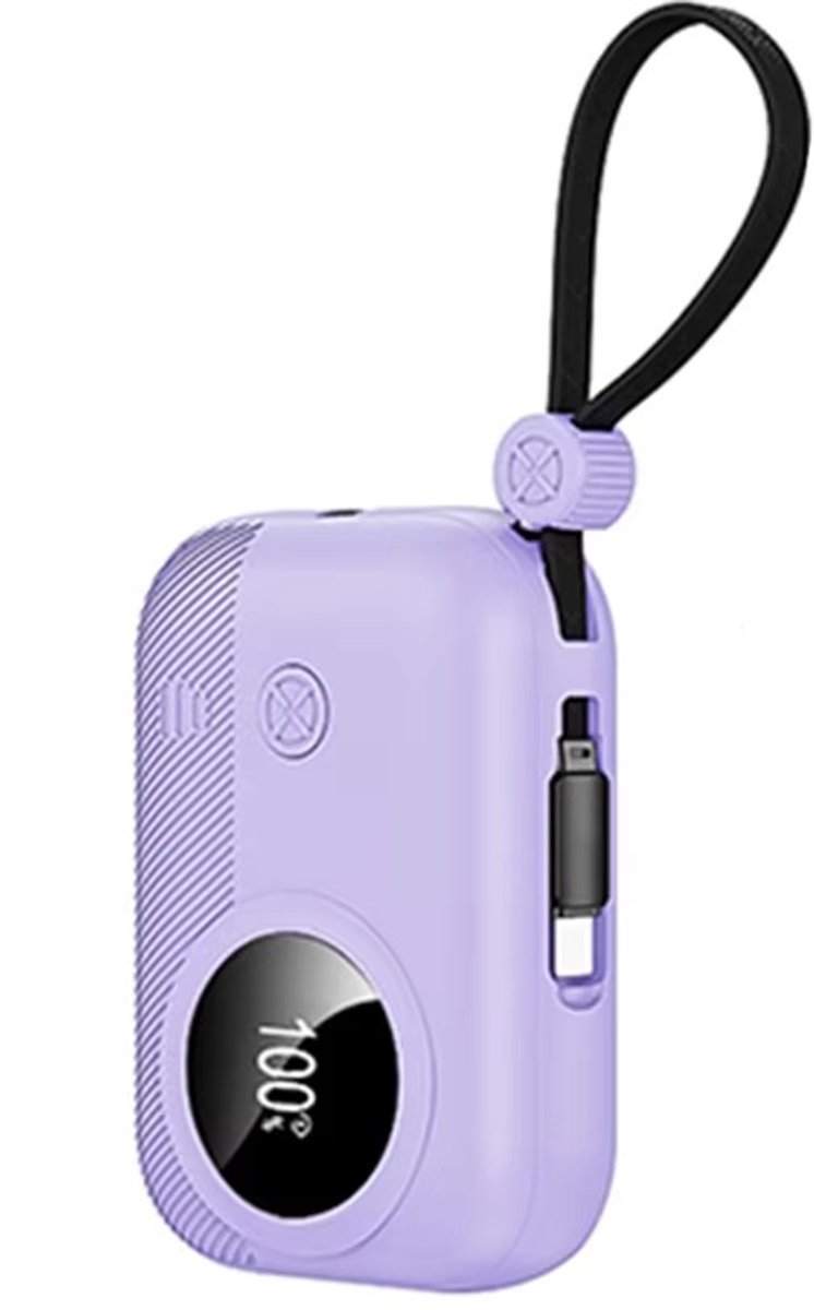 ATouch - Powerbank Volt2Go - Kids Powerbank - 10000 mAh - Snellader - Uniek Design - Ingebouwde USB-C - Voor Smartphones, Tablets & Gadgets - Paars