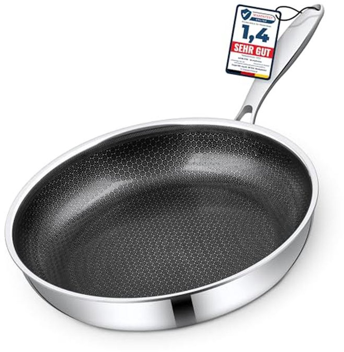 Krasbestendige honingraat keramische pan 30 cm - 5-laags en perfect voor inductie