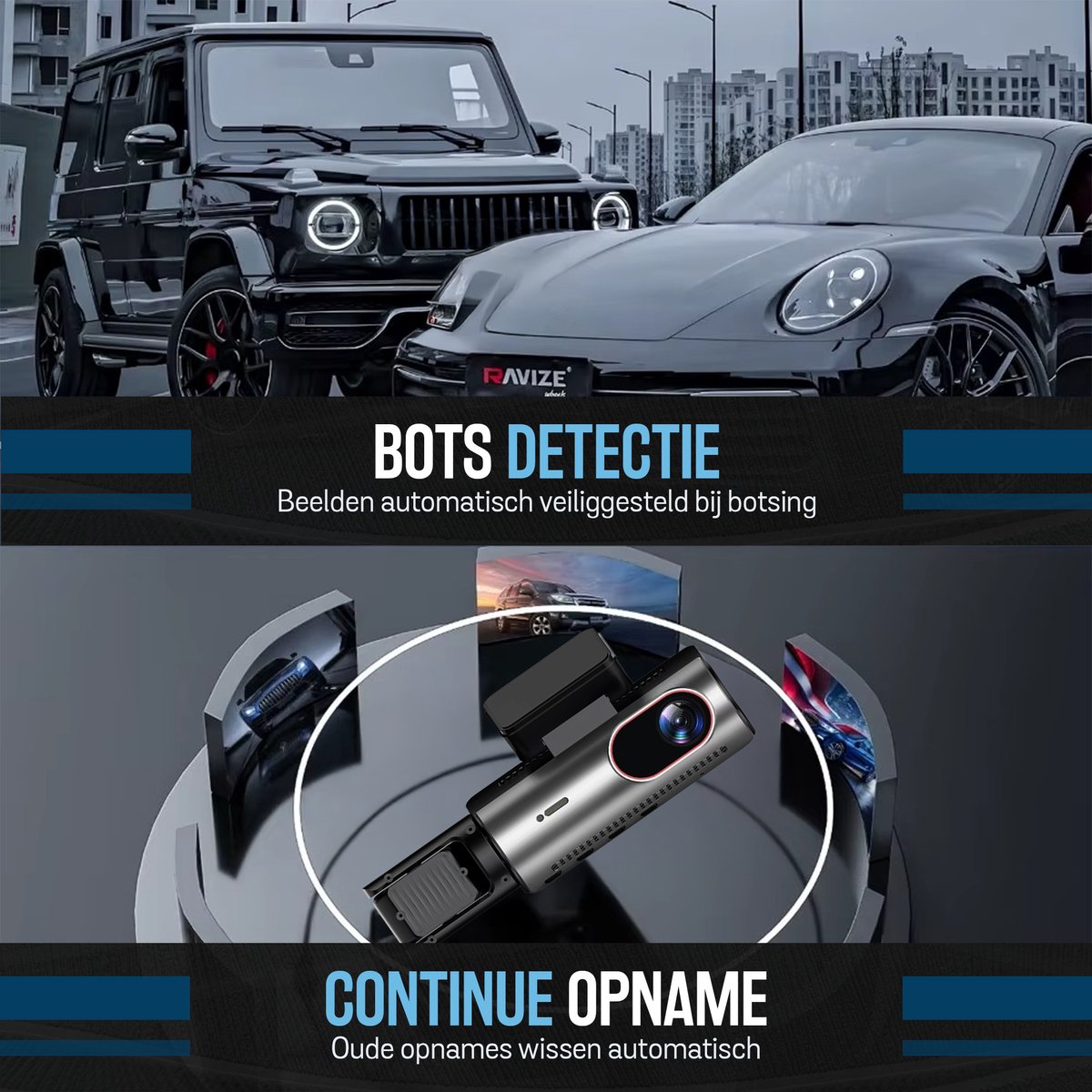 Tech Essentials A100 Dashcam - 1080P - Wifi - SD Kaart 64GB - Met Achteruitrijcamera - USB-C - Voor Auto Camera - Voor En Achter - Full HD - Parkeermodus - Nachtzicht thumbnail 8