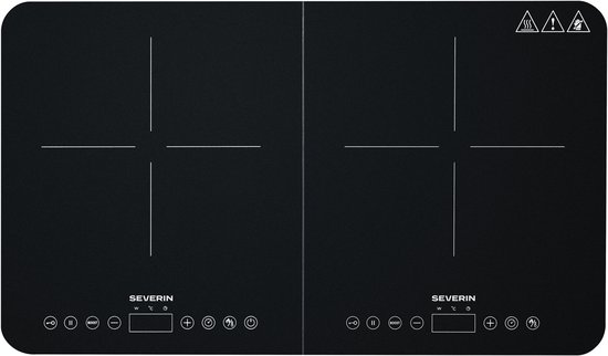 Severin DK 1027 Dubbele Inductiekookplaat – 2-pits – 3400W – Touchbediening – Timer - Zwart