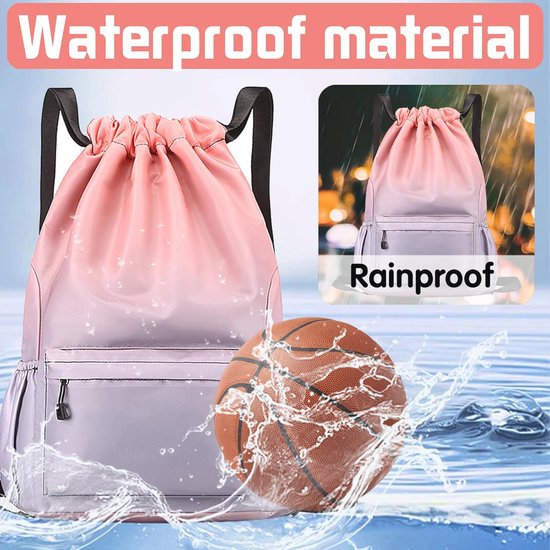 DAJAVE 20 stuks zwarte gymtassen met trekkoord, PE-zakken, trekkoord gymtassen waterdicht, zwemtas, trekkoord rugzak voor sport, school, sportschool, reizen, zwemmen, strand