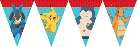 Guirlande de fanions en papier Pokémon 2,3 mètre FSC