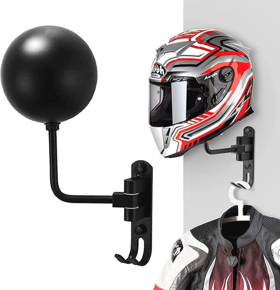 Draaibare Wandmontage Helmhanger voor Motor- en Sporthelmen