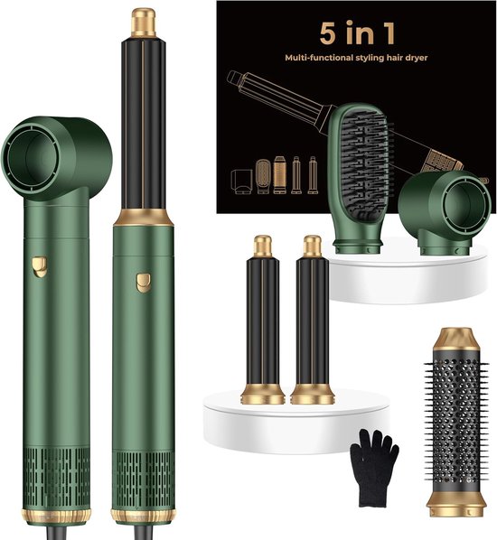 UKLISS Multistyler 5-in-1 Krultang Föhnborstel Ionisch Keramisch – Voor Vrouwen Lang Haar – Cadeau Idee