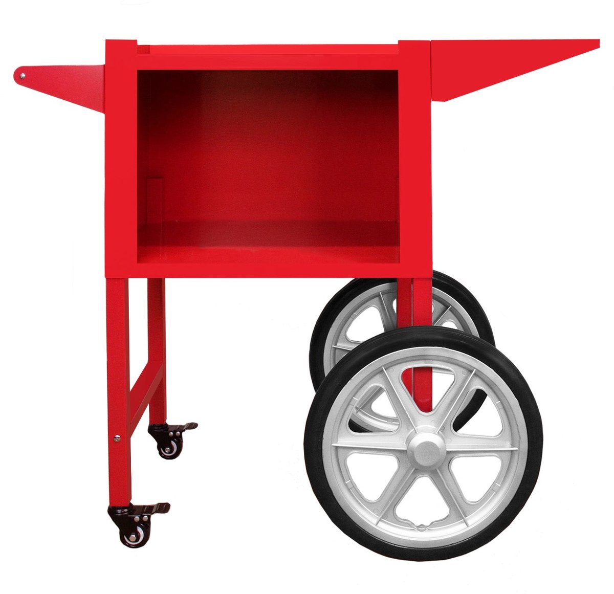 Popcornmachine Kar Retro Rood RVS Met Opbergvak & Wielen
