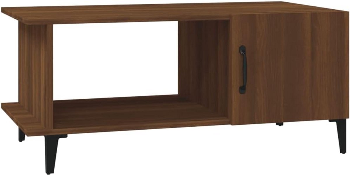 Landelijke Salontafel Eikenhout 90x50x40 cm Gesneden Houtlook