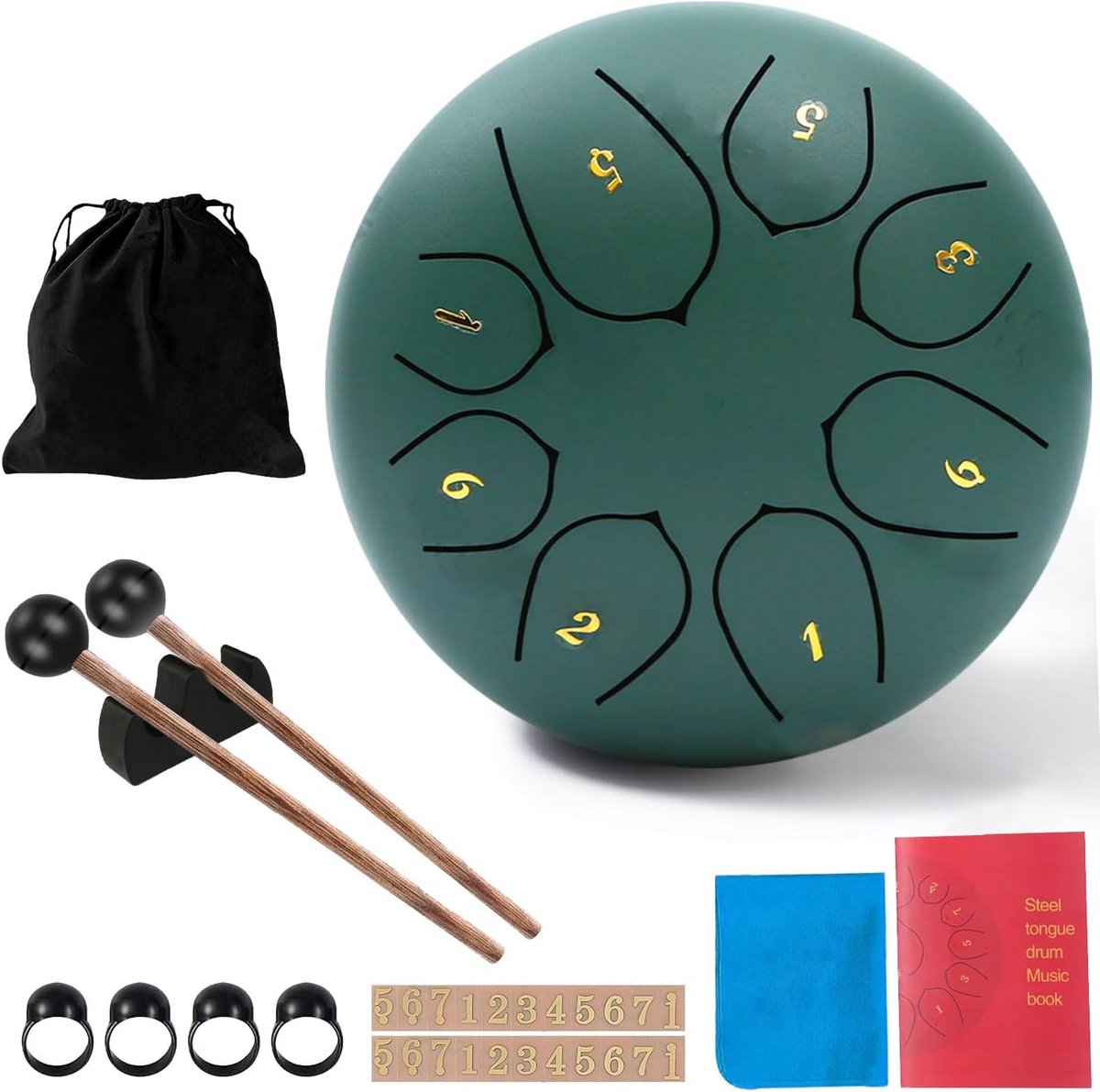 Regendrum 8 Tonen 15 cm Handpan voor Chakra, Yoga en Meditatie Muziekinstrument