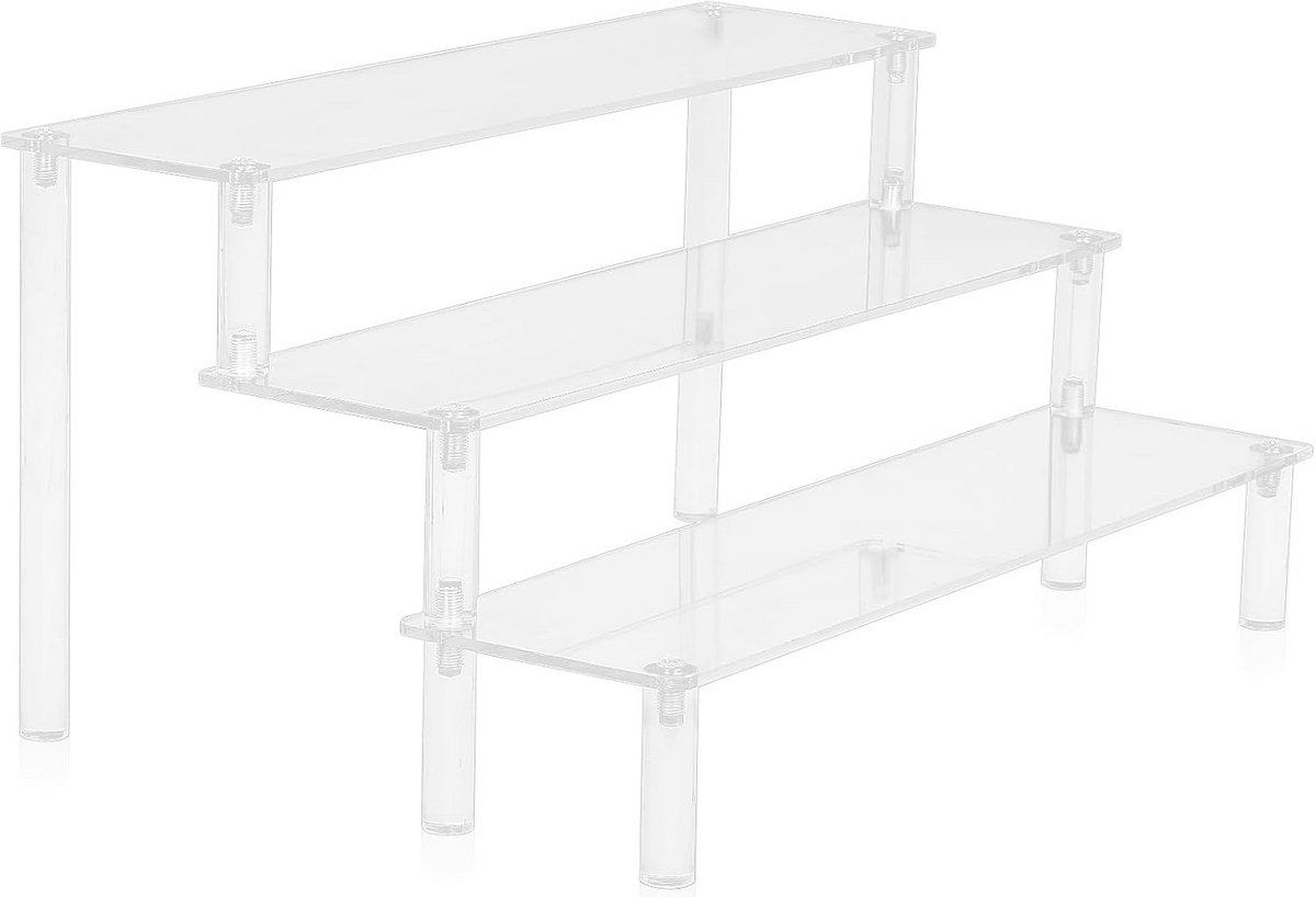 Transparante 3-laagse acryl display standaard voor figuren, cupcakes en cosmetica