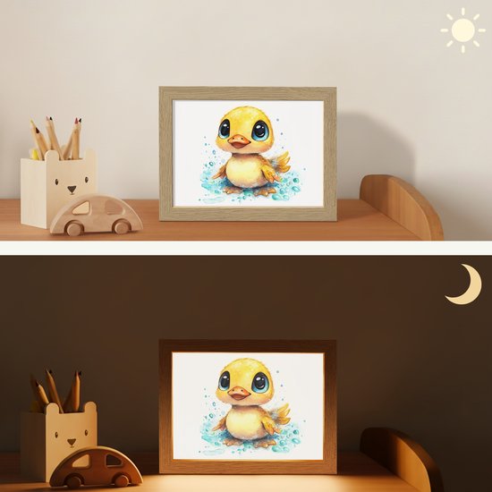 Nachtlampje 20x15 cm - Kinder lampje - Eendje - Badeend - Geel - Tafellamp kinderkamer - Slaapkamer lamp - Bedlamp kinderen - Kinderlampje stopcontact - Wandlamp babykamer - Nachtlampjes van GrowW宝宝 — afbeelding 4