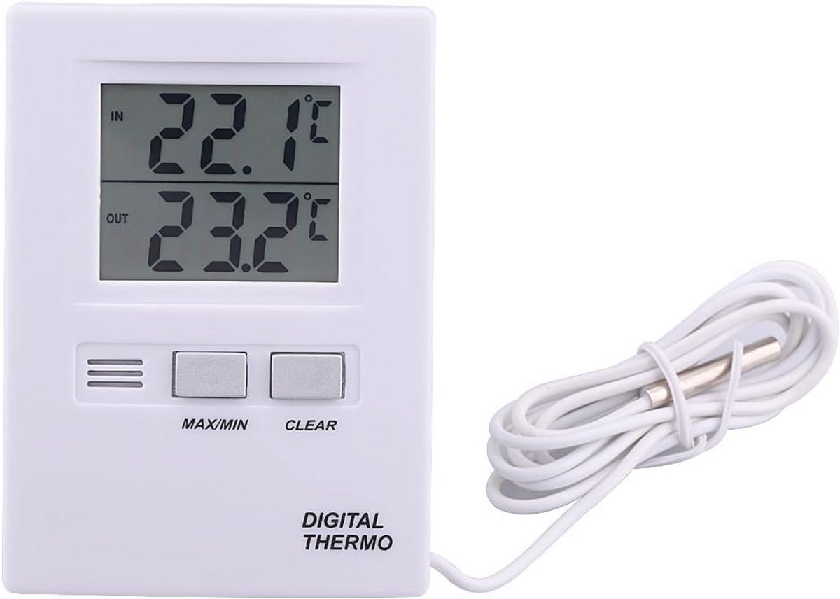 Digitale Thermometer voor Binnen en Buiten - LCD Temperatuurmeter met Probe