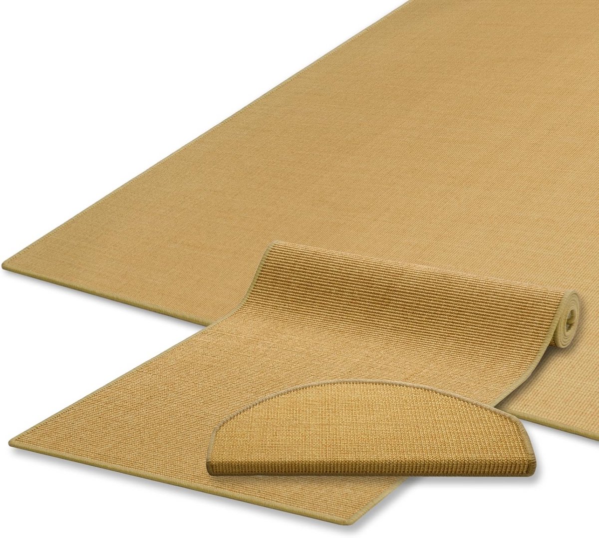 Sisal vloerloper beige 6 mm dik – breedte en lengte aanpasbaar, geluidsabsorberend, antisl