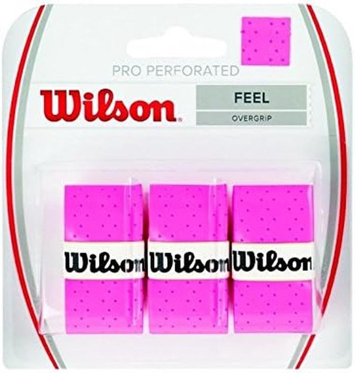 Overgrip set van 3 perforated overgrips - white, green, pink - tennis - badminton - squash